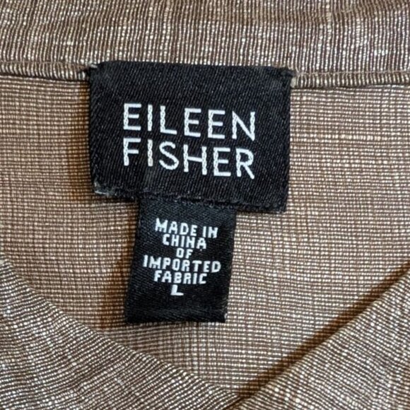 Eileen Fisher Lagenlook Linen Silk Mandarin Collar Tunic Shirt Womens Large - Picture 3 of 9